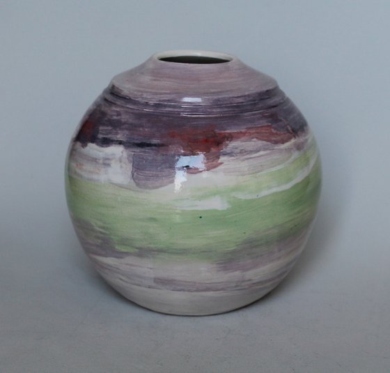 Hand thrown and hand painted vessel 6.