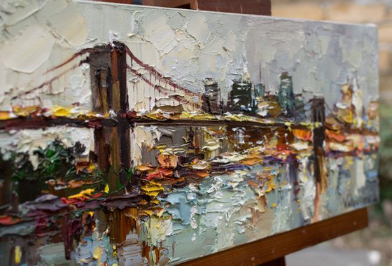 Brooklyn Bridge - New York City - Original oil painting