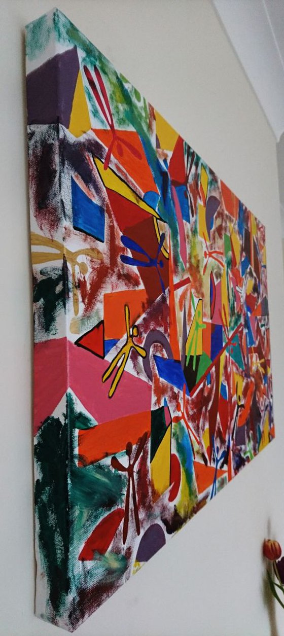 Splot society, Abstract painting, Original, Ready to hang