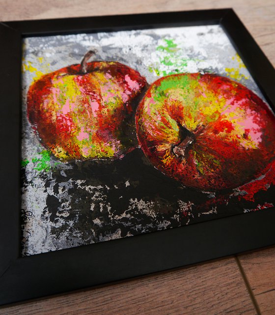 Apples Starwars  FRAMED - Still life - READY TO HANG Food Original