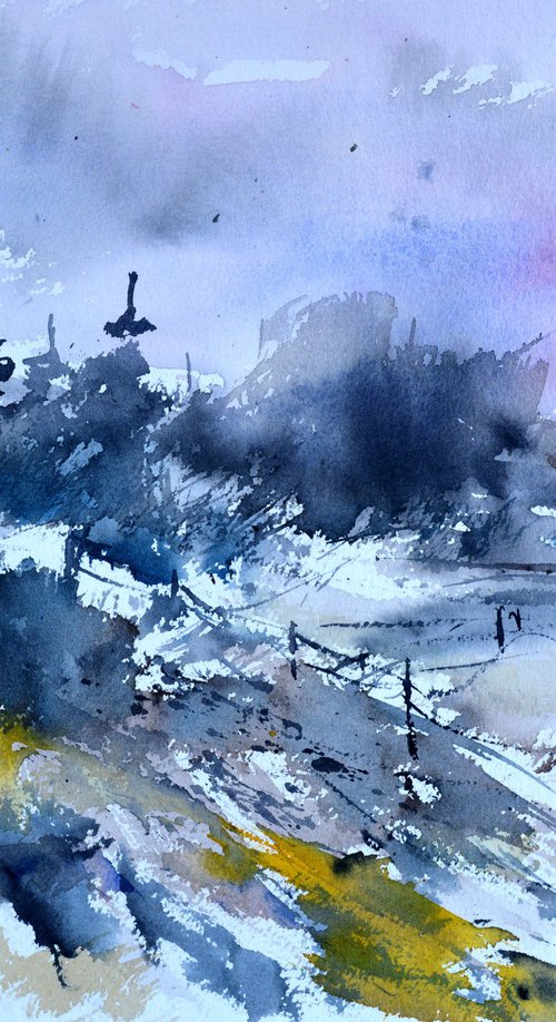 winter watercolor by Pol Henry Ledent