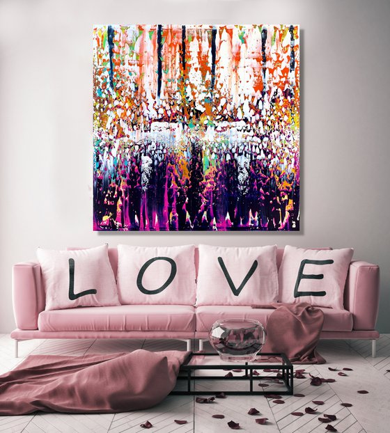 Feeling Freedom - XL LARGE,  ABSTRACT ART – EXPRESSIONS OF ENERGY AND LIGHT. READY TO HANG!