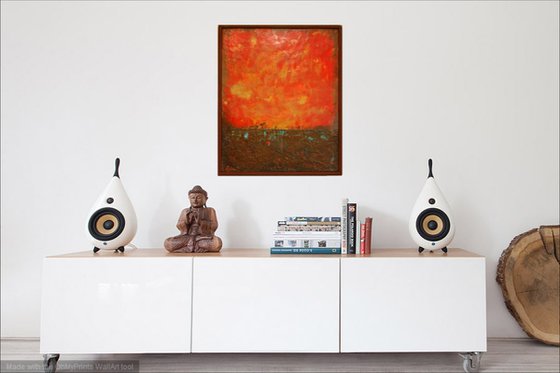 "Imaginary Sunset". Encaustic