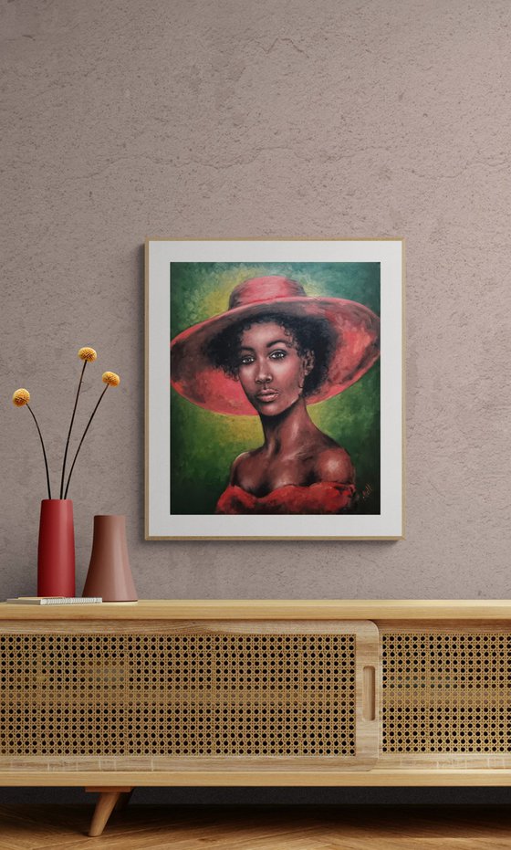African woman in red