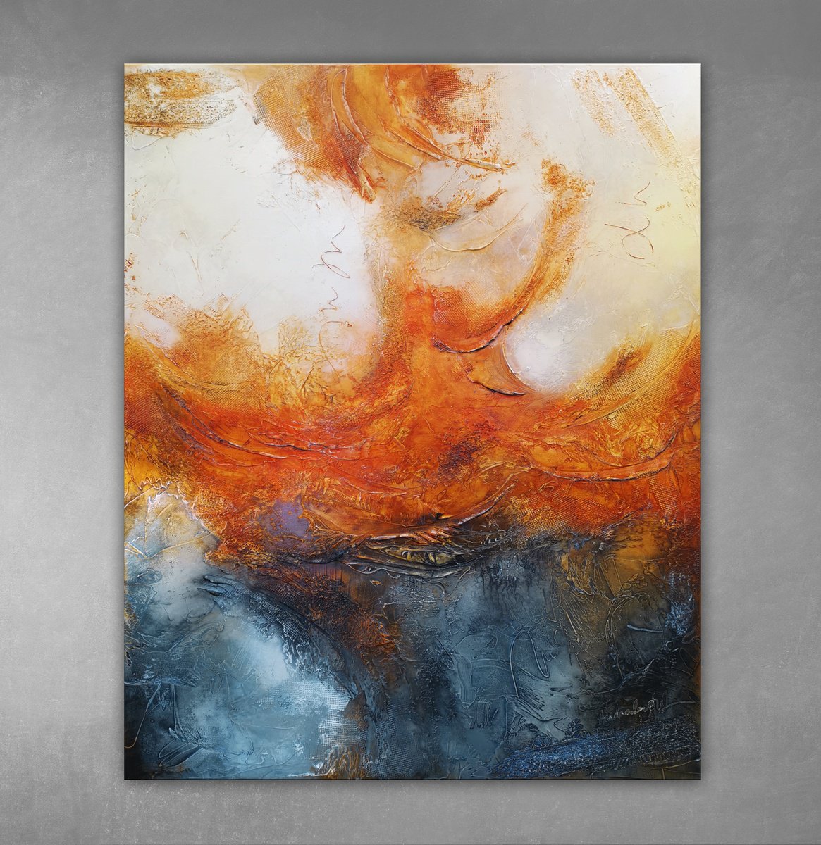 Abstract Acrylic Painting By Andrada Anghel, 32 X 40, Hidden, Original Artwork