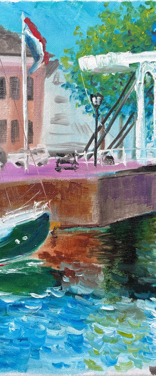 Yacht by drawbridge in Goes by Dmitry Fedorov