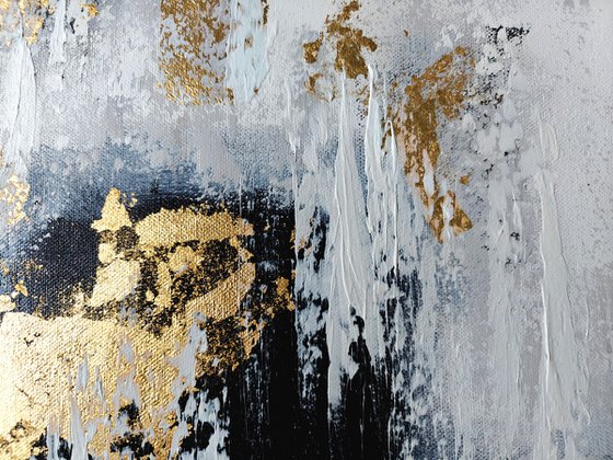 Black and white with gold