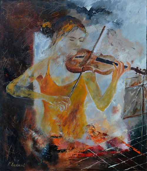She is playing violin by Pol Henry Ledent
