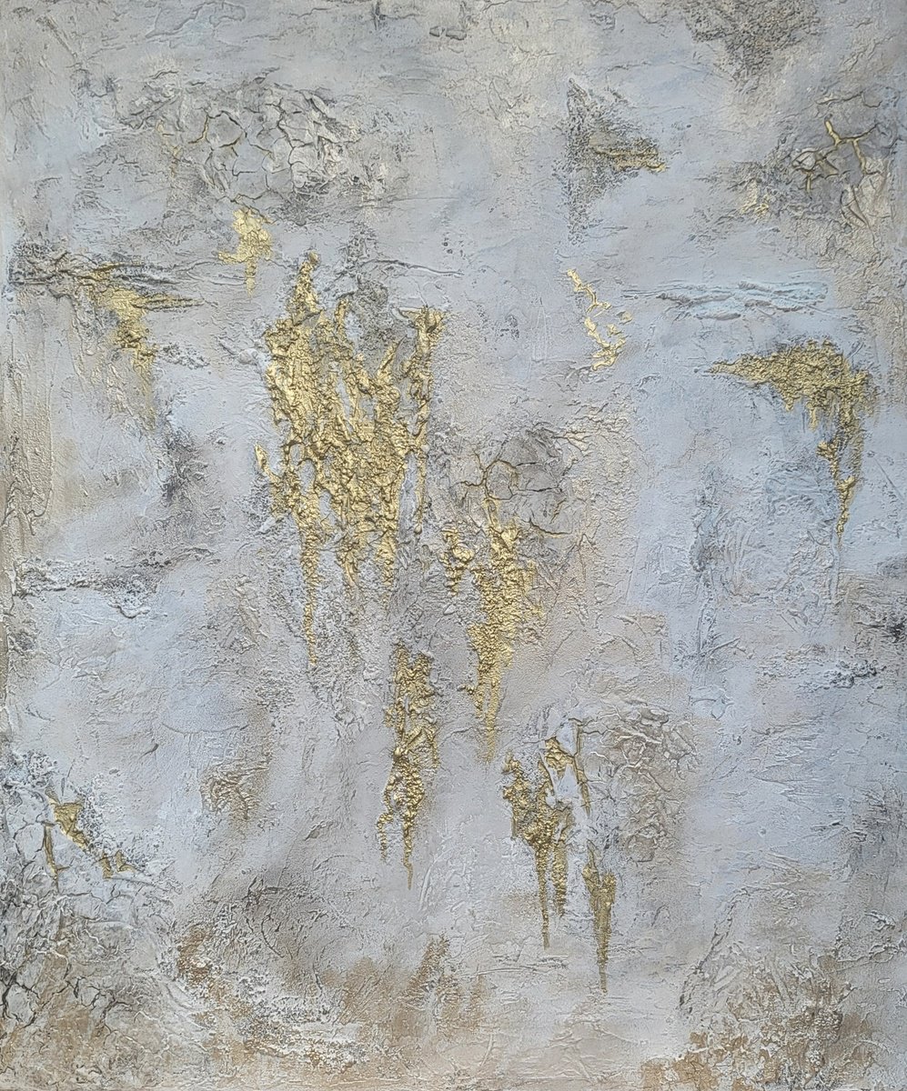 Organic Abstract Painting By Veronika Obushikhina, 21 X 26", Quiet Luxury, Original Artwork