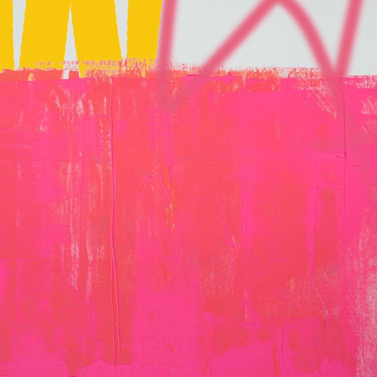 Expressive Abstract Giclee Print By Adrian Bradbury, 16 X 16, Cerise 1, Original Artwork