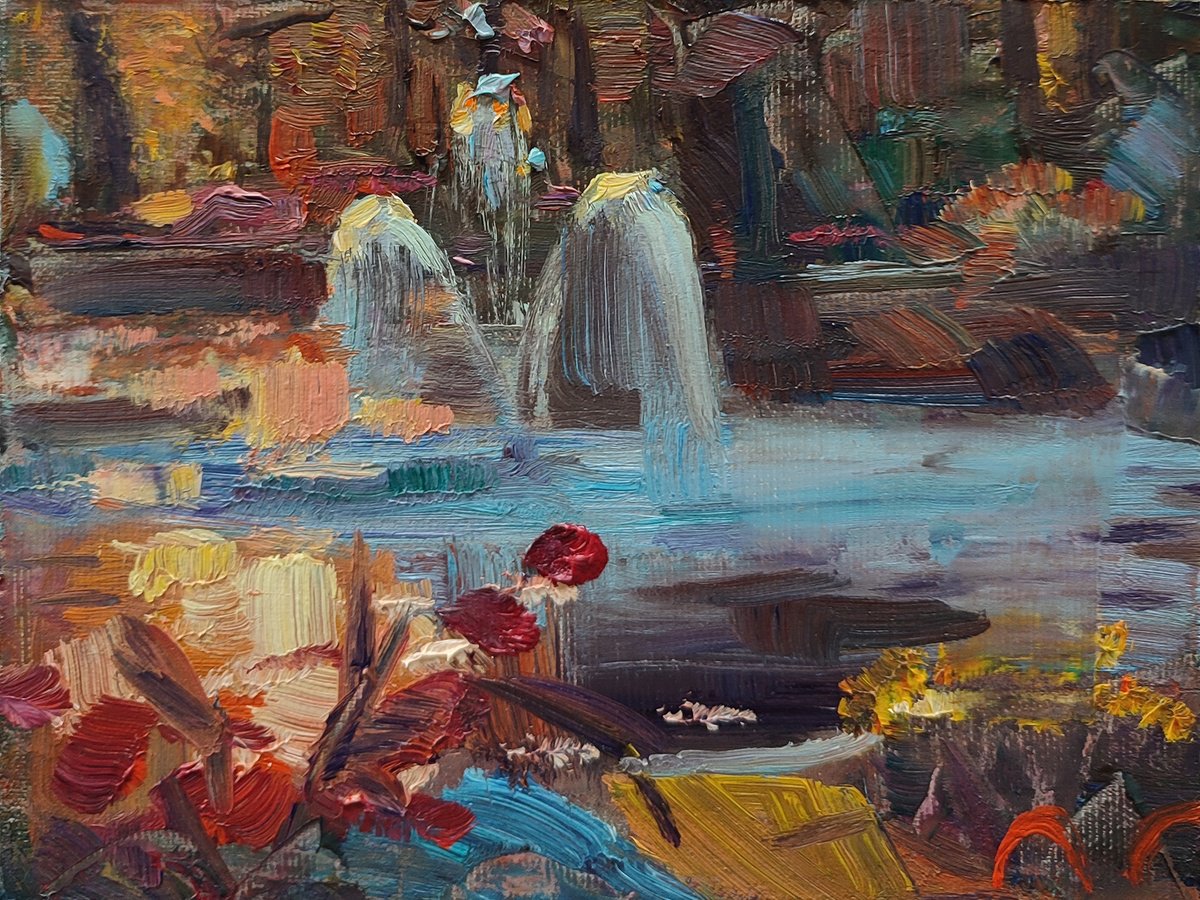Impressionistic Landscape Oil Painting By Pavel Guliaev, 8 X 6", Park, Original Artwork