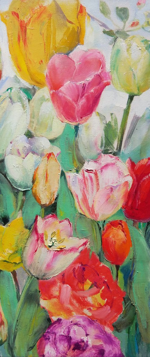 Spring flowers. Tulips. by Helen Shukina