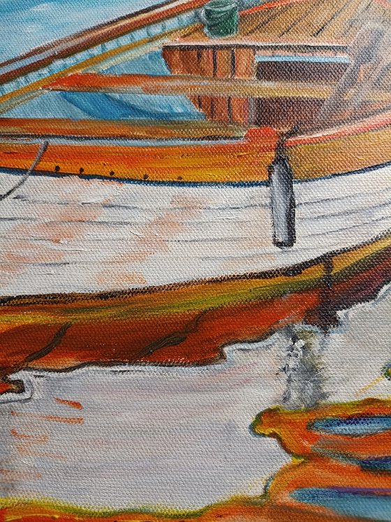 Orange boat