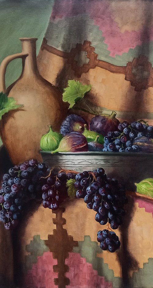 Still life with  grapes and figs by Arayik Muradyan