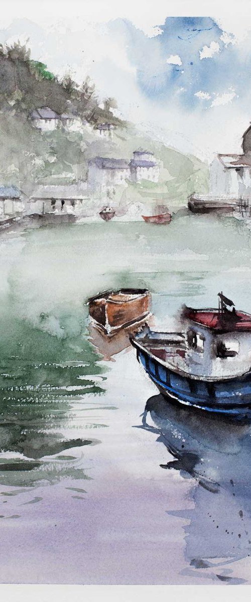 Cornwall - Polperro Harbour by Tomasz Mikutel