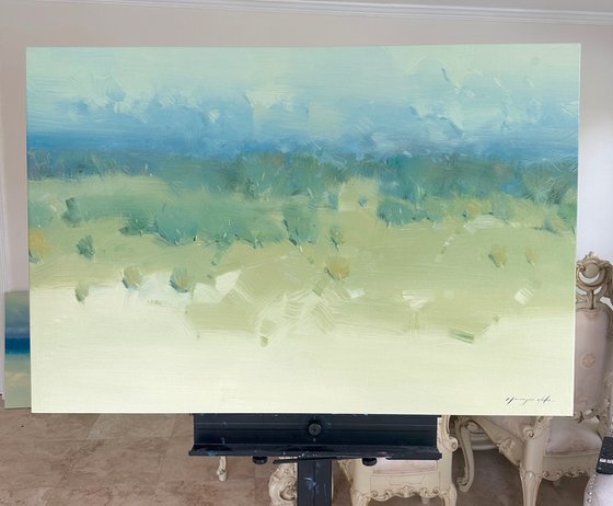 Summer Meadow, Original oil painting, Handmade artwork, One of a kind