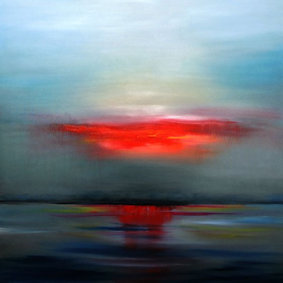 Night Meditation. Large painting, 36" x 36".