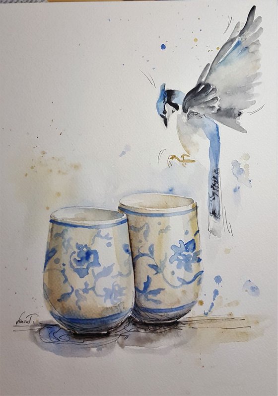 茶の湯 - Chanoyu with blue jay