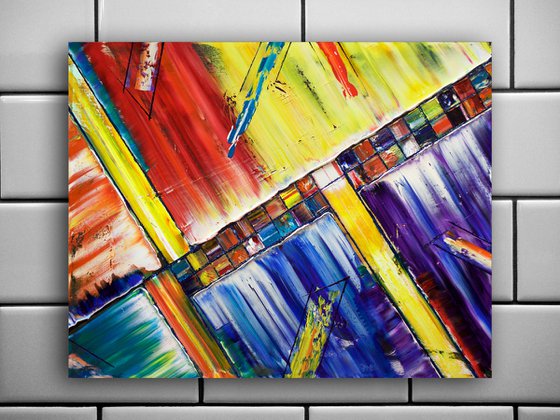"Building A Dream" - Special Price - Original PMS Abstract Oil Painting On Canvas - 30" x 24"