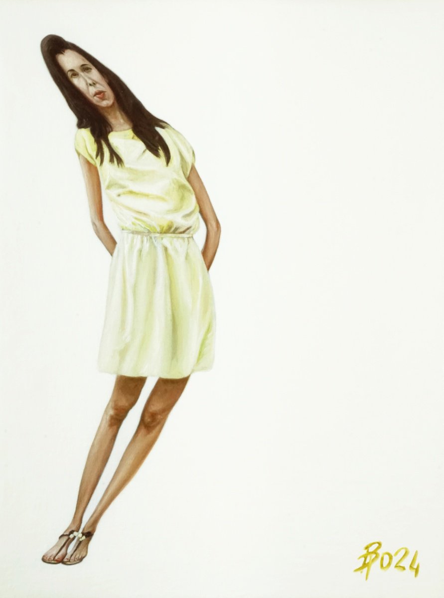 Photorealistic Portrait Oil Painting By Paolo Borile, 12 X 16", Eloise, Original Artwork