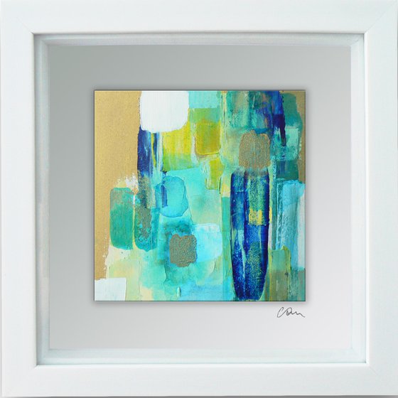 Framed ready to hang original abstract  - Deep water #17