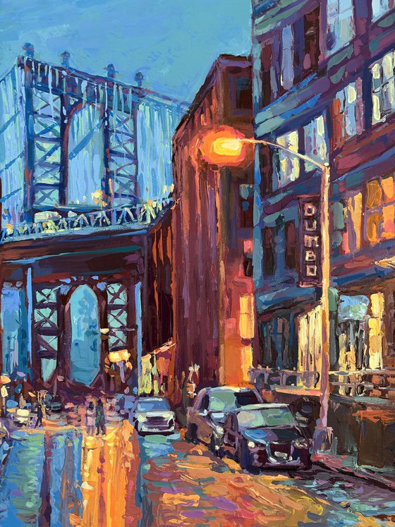 Manhattan Bridge from DUMBO Street, New York