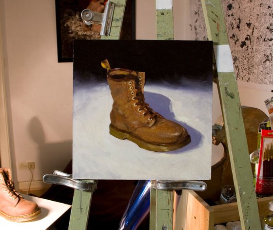 modern still life of a doc marteen shoe - gift idea , urban art