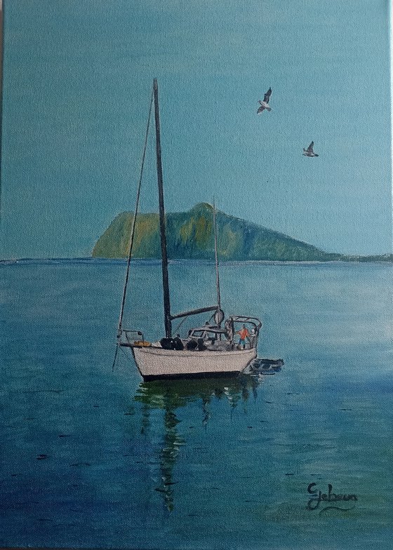 Boat and mountain