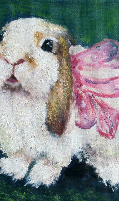 Rabbit II - Animal portrait /  ORIGINAL PAINTING by Salana Art Gallery