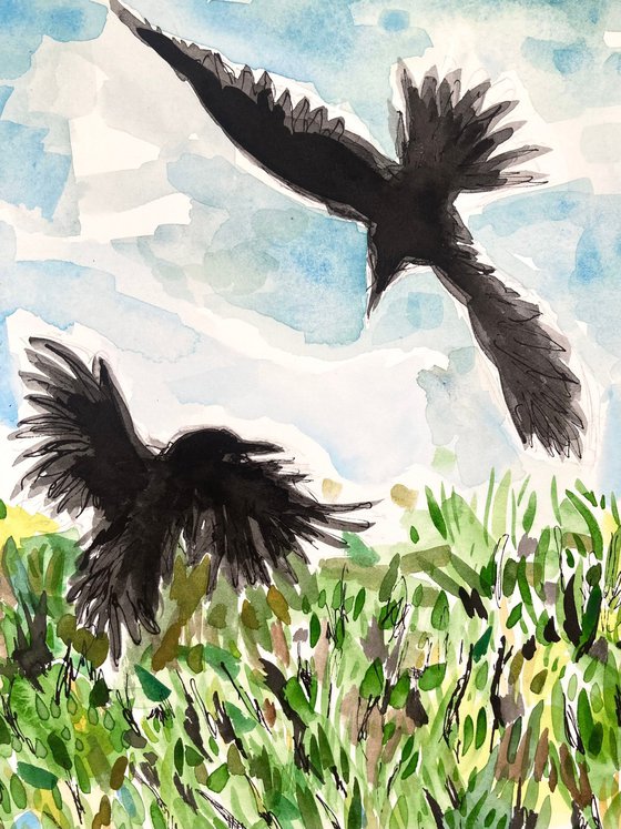 Crows over the Field