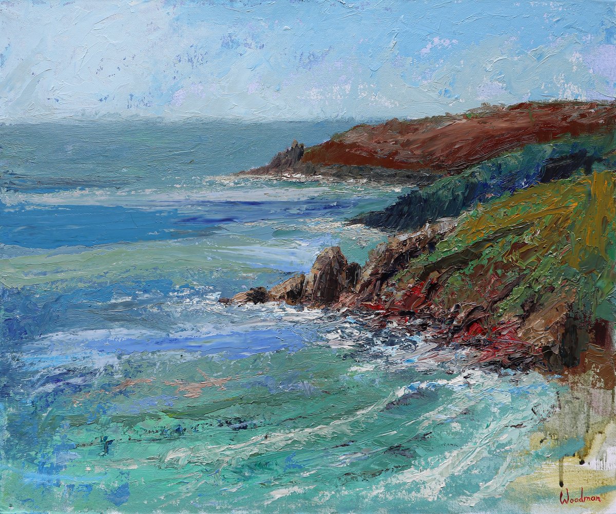 Porthchapel Beach towards Gwennap Head by Michael Woodman