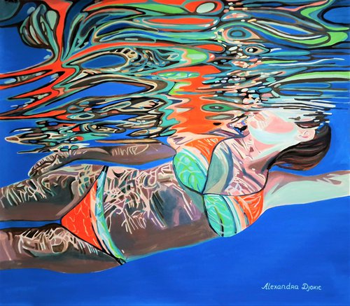 Underwater No7 / 112 x 100,5  x 0,1 cm by Alexandra Djokic