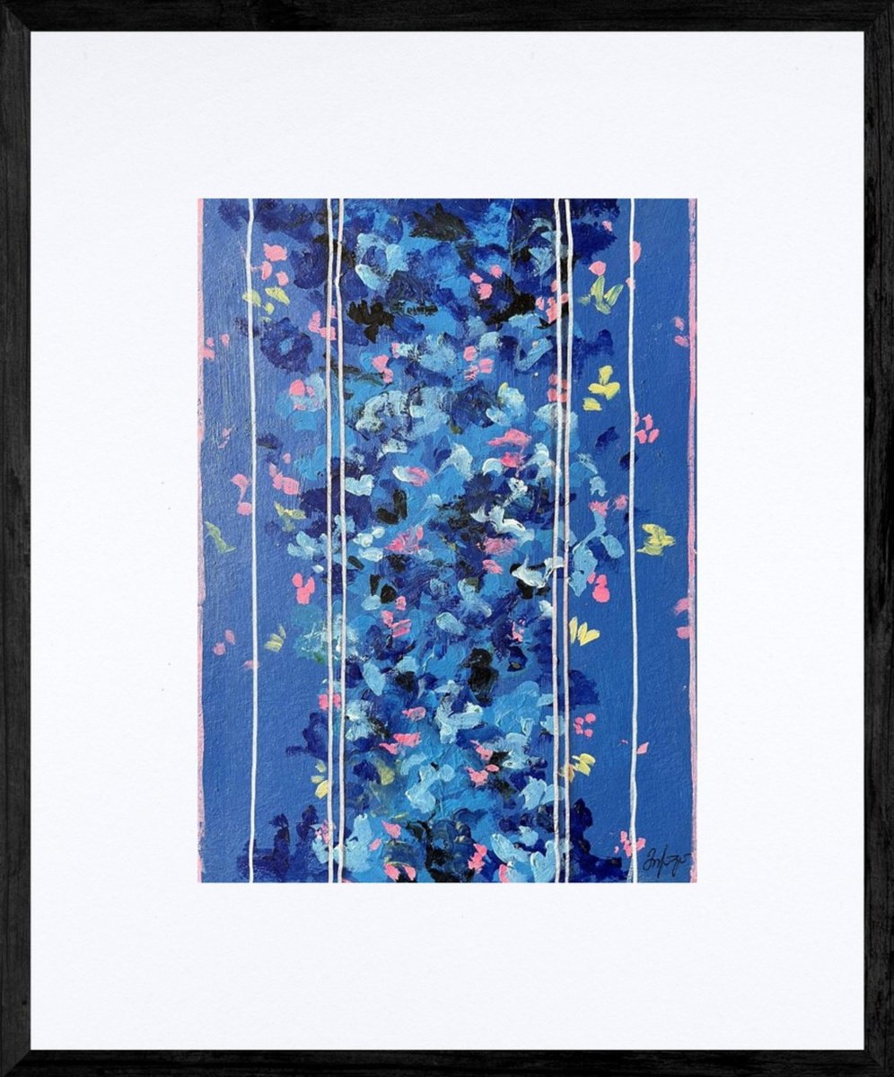 Abstract Botanical Painting By Gela Mikava, 13 X 15, Abstract Flowers, Original Artwork