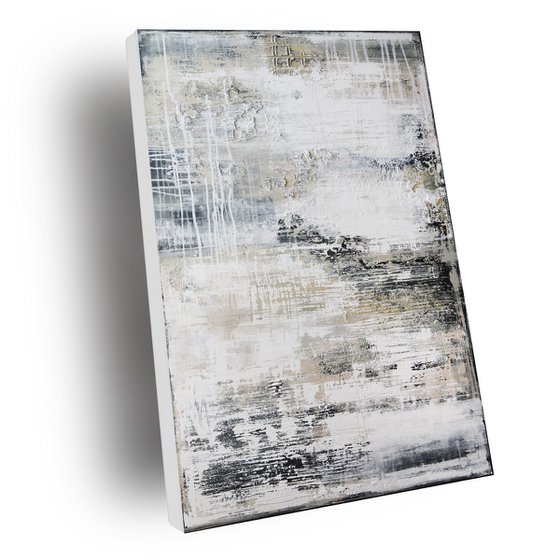 CONVERGENCE - ABSTRACT ACRYLIC PAINTING TEXTURED * PASTEL COLORS * READY TO HANG