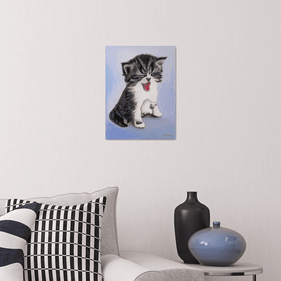 Meow! - original oil painting, cat painting, home decor, gift, wall art, art for sale, artfinder art