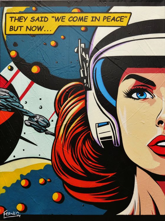 But Now... 75cm x 100cm Textured Urban Pop Art