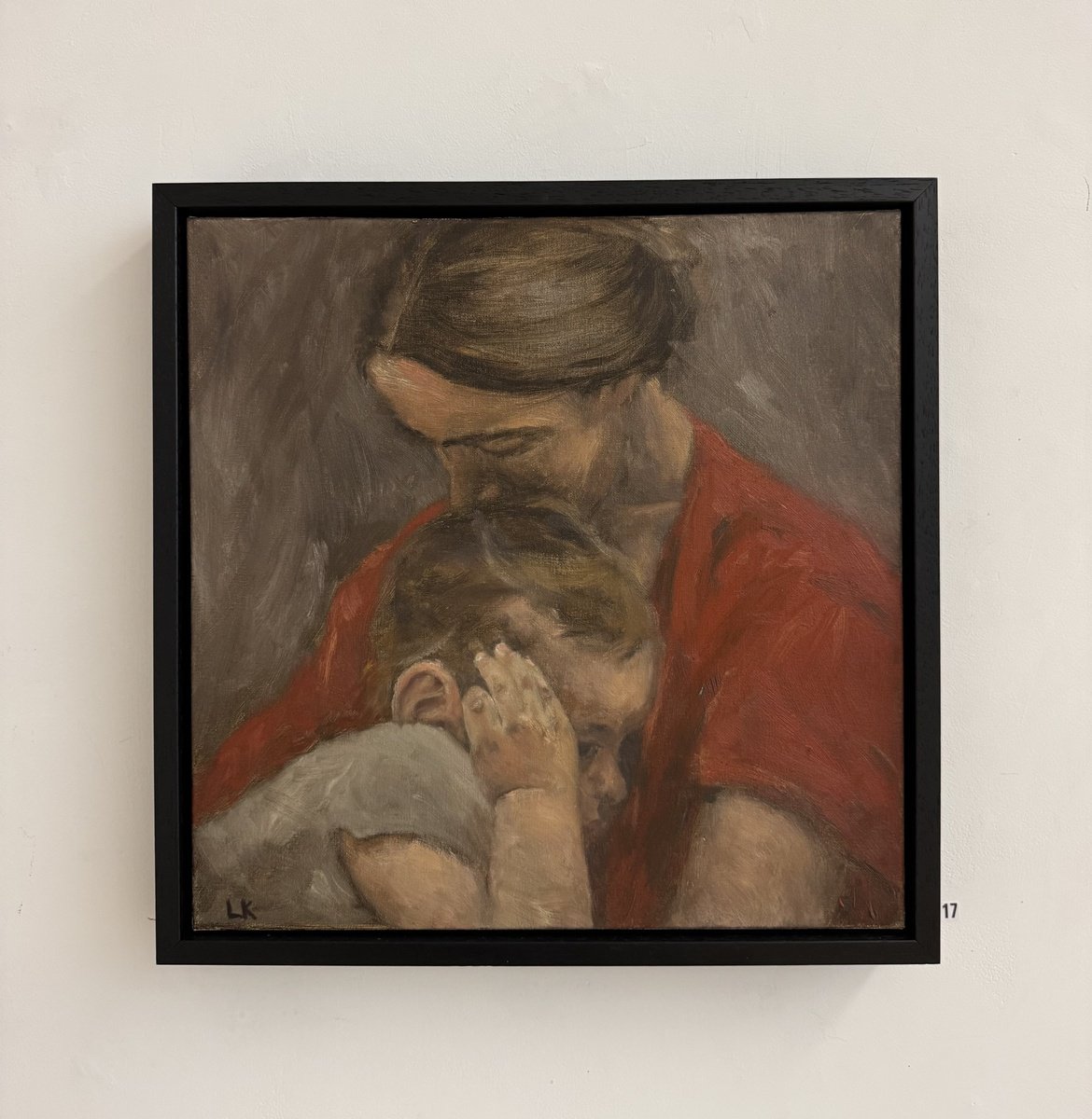 Impressionistic Portrait Oil Painting By Liliia Kodunova, 18 X 18", To Protect, Original Artwork