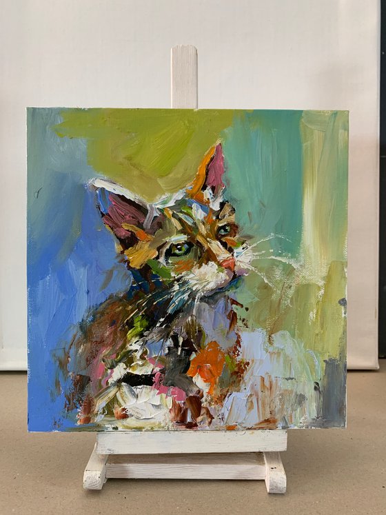 Colorful Cat portrait.