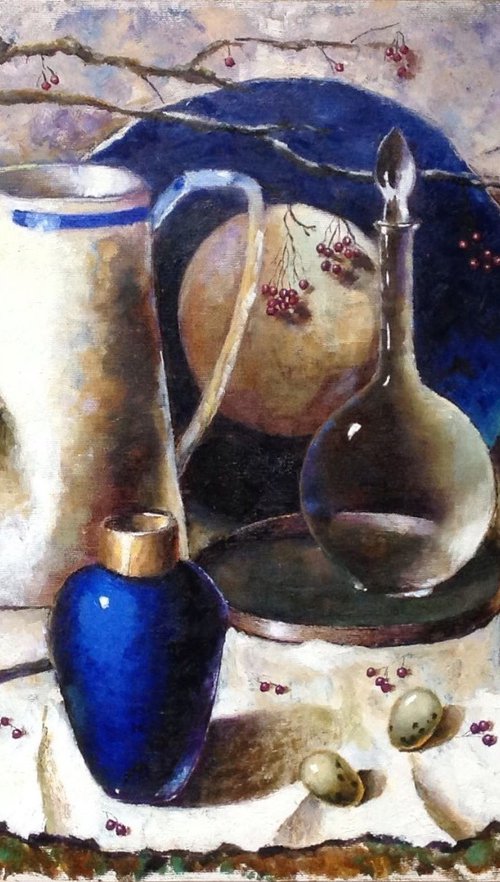 Blue vintage still life by Liubov Samoilova