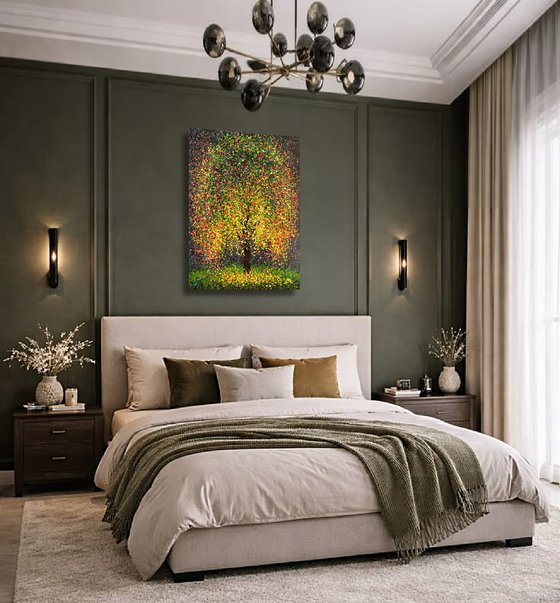 Golden Mosaic - Ready to Hang