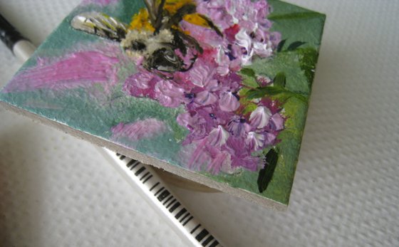 Bee on Pink Flowers