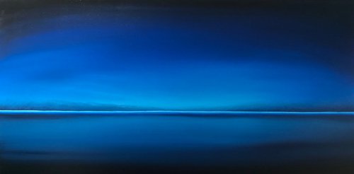 Blue night seascape by Nataliia Krykun