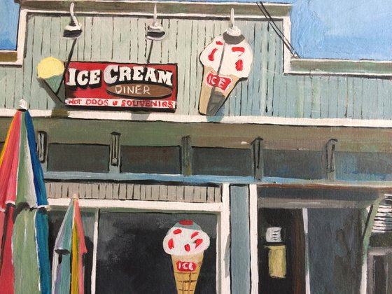 American Ice Cream Shop In Summer