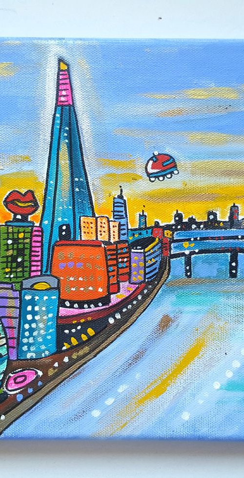 Futuristic View of London from Tower Bridge by Maria Luisa  Azzini
