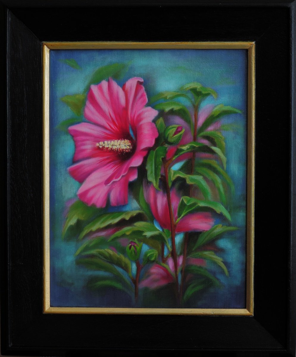 Photorealistic Botanical Oil Painting By Laura Cabral, 10 X 13", Love, Original Artwork