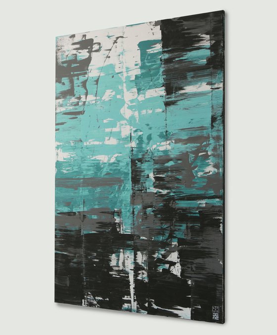 Abstract Painting - Static Blue - Ronald Hunter - 15A