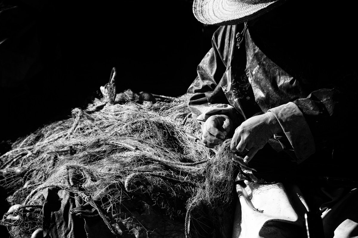 Photorealistic Portrait Photograph By Christian Schwarz, 24 X 17, Fishermans Work, Original Artwork