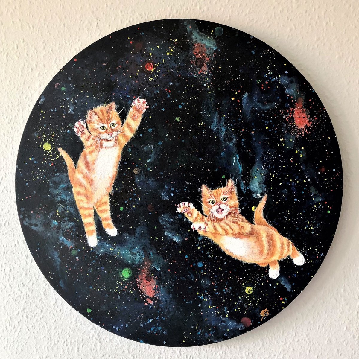 Ginger kittens in space by Lena Smirnova