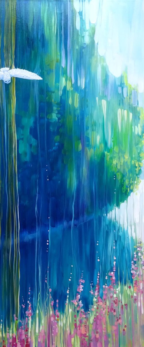 Enchanted - a large summer landscape painting by Gill Bustamante
