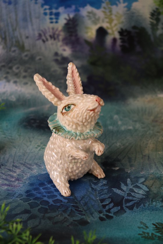 Rabbit. Tiny sculpture by Elya Yalonetski